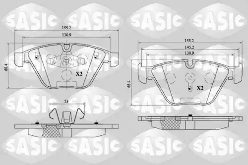 Тормозные колодки дисковые SASIC 6216148