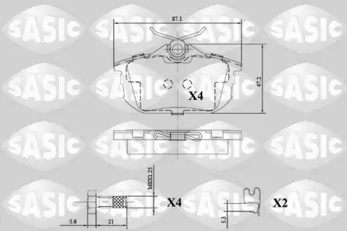 Тормозные колодки дисковые SASIC 6216139