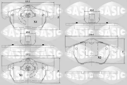 Тормозные колодки дисковые SASIC 6216114