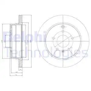 Тормозной диск DELPHI BG4069 вентилируемый , задняя ось
