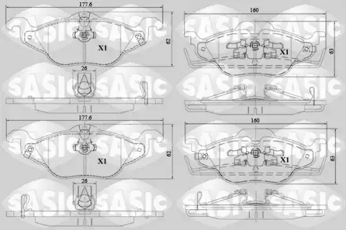 Тормозные колодки дисковые SASIC 6216120