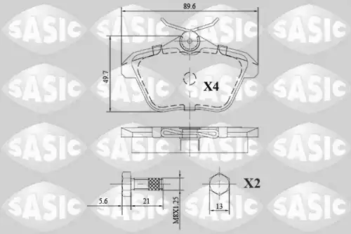 Тормозные колодки дисковые SASIC 6216128