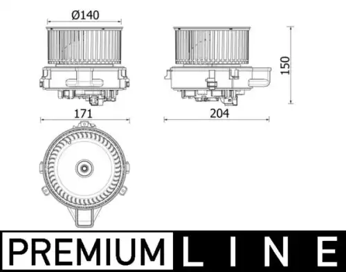 Вентилятор салона AB 284 000P MAHLE