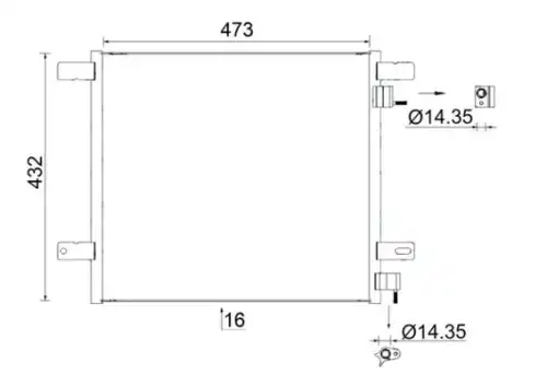 Конденсер кондиционера AC 950 000S MAHLE