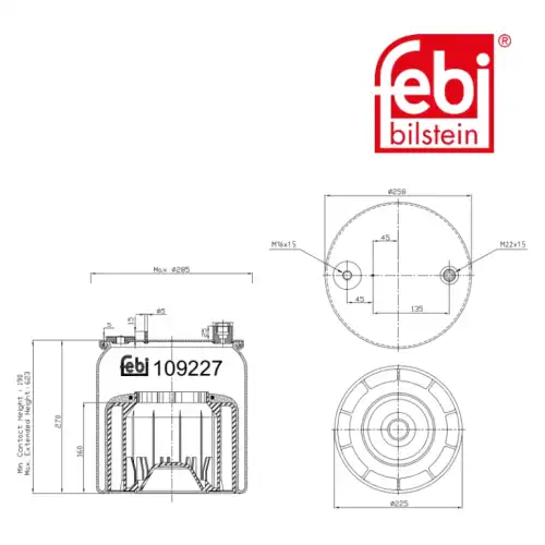 Пневмоподушка подвески 109227 FEBI