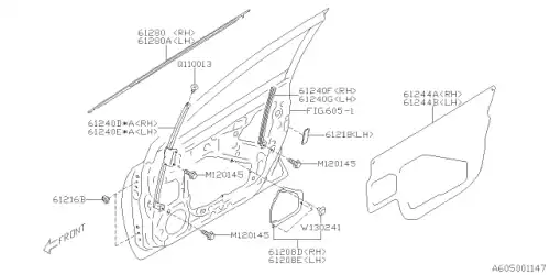 SASH COMPLETE-DOOR PARTITION,LEFT 61240FJ1119P SUBARU