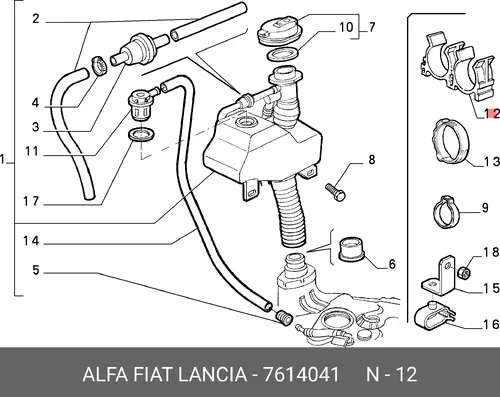 ПРУЖИНКА 7614041 ALFA ROMEO