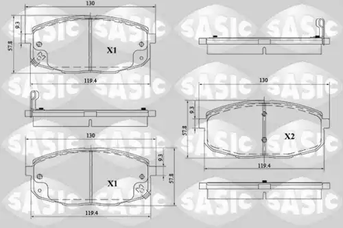 Тормозные колодки дисковые SASIC 6216125