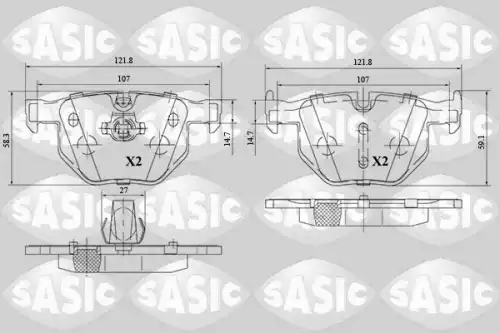Тормозные колодки дисковые SASIC 6216152