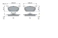 Тормозные колодки дисковые BOSCH 0 986 424 846