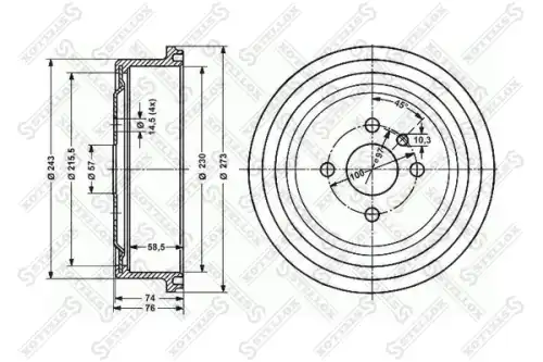 Тормозной барабан STELLOX 6025-3604-SX