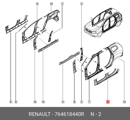 764618440R ПОРОГ RENAULT