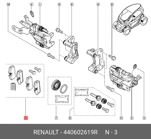 SET RR PAD 440602619R RENAULT