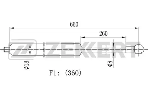 Амортизатор (упор) багажника ZEKKERT GF2132