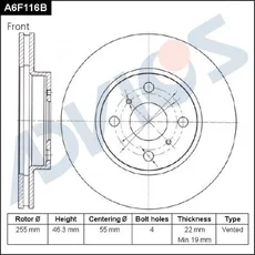 Тормозной диск ADVICS A6F116B