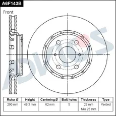 Тормозной диск ADVICS A6F143B