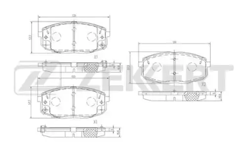 Тормозные колодки дисковые передняя ось ZEKKERT BS1707