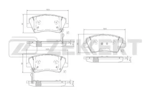 Тормозные колодки дисковые передняя ось ZEKKERT BS1701