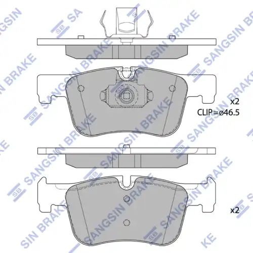 Тормозные колодки дисковые передняя ось SANGSIN SP4144