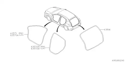 Уплотнитель двери SUBARU 63572FL100