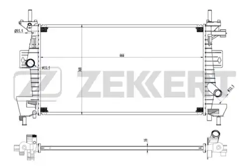 Радиатор системы охлаждения двигателя ZEKKERT MK1539
