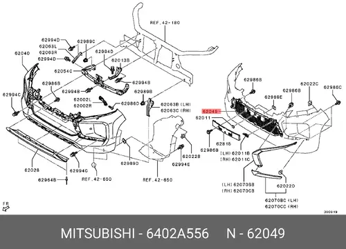 Решетка бампера MITSUBISHI 6402A556
