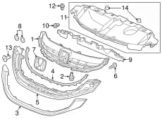 Решетка радиатора HONDA 71121TT1A01