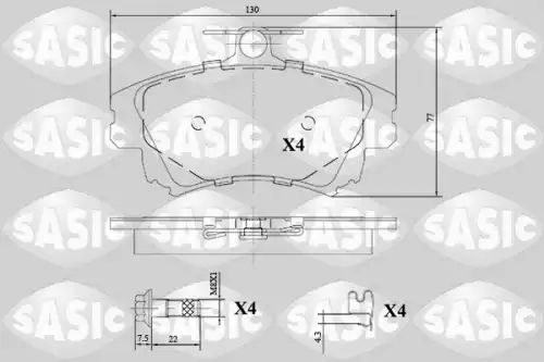 Тормозные колодки дисковые SASIC 6216133