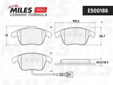 Тормозные колодки дисковые передняя ось MILES E500186