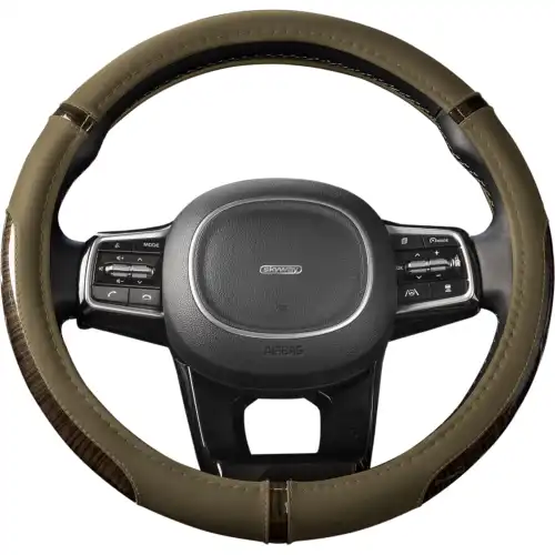 Оплетка бежевая экокожа S01102440 SKYWAY
