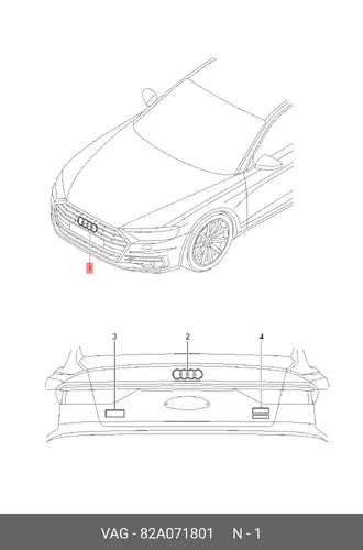 Эмблема 82A071801 VAG
