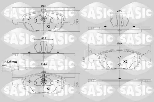 Тормозные колодки дисковые SASIC 6216150