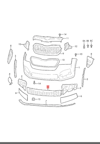 Решетка бампера VAG 60U853677B 9B9