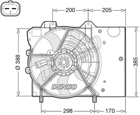 Вентилятор, охлаждение двигателя DER21024 DENSO
