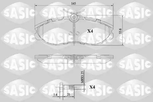Тормозные колодки дисковые SASIC 6216135
