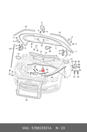 57B823531A CABLE VAG