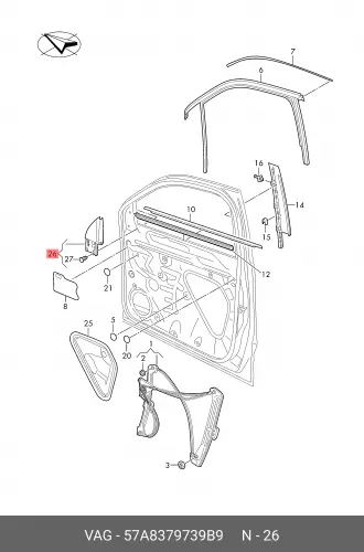 57A837973  9B9 Spare part VAG