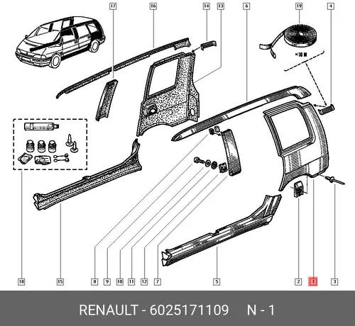 Крыло RENAULT 6025171109