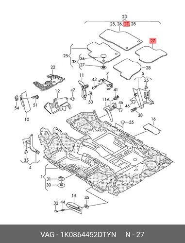 Коврики в салон VAG 1K0864452D TYN