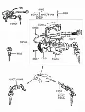 Lock assy - steering & ignition 8190022A71 HYUNDAI