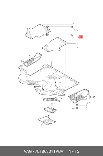 Коврики в салон VAG 7L1863011VBV
