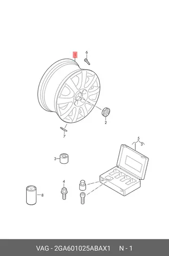 WHEEL 2GA601025ABAX1 VAG