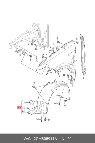 WHEEL HOUS 2GM805911A VAG