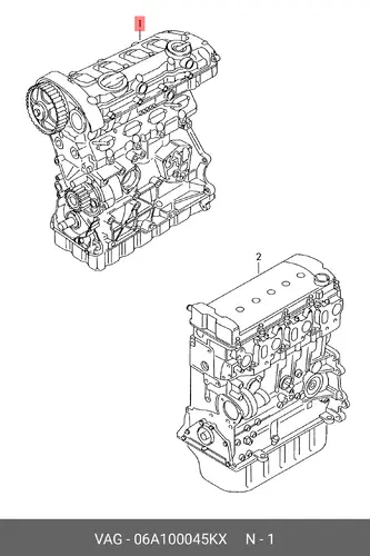 Двигатель (ДВС) в сборе VAG 06A100045KX