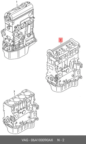 Двигатель (ДВС) в сборе VAG 06A100090AX