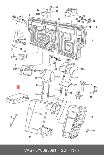 Подлокотник 6Y0885081F12U VAG