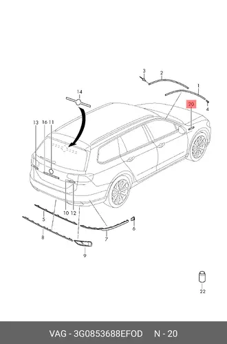 3G0853688EFOD ЭМБЛЕМА R LINE VAG