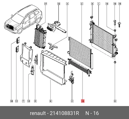 Интеркулер RENAULT 214108831R