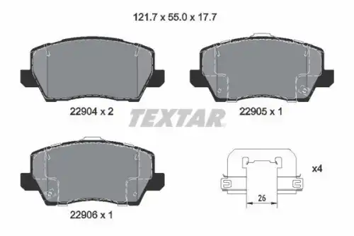 Тормозные колодки дисковые передняя ось TEXTAR 2290401