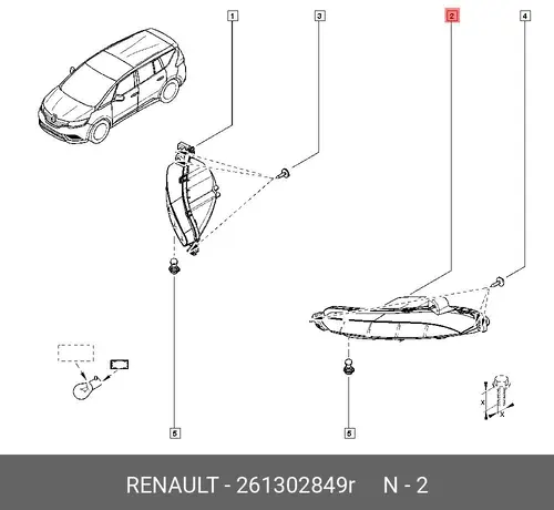 FEU INDICATEUR DIR 261302849R RENAULT